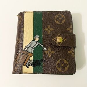 Louis Vuitton Groom Compact Snap Zip Wallet Bellboy Monogram Flaws